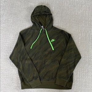 Nike Green Camo Sweatshirt with Neon Accents